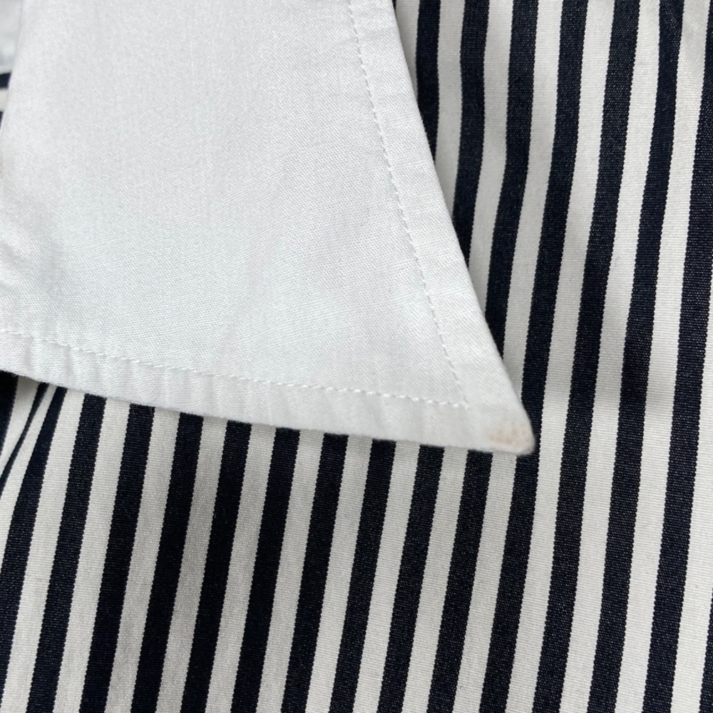Vintage Lauren Ralph Lauren Striped "Banker" Shirt – Black & White Sz 1x - Picture 15 of 15